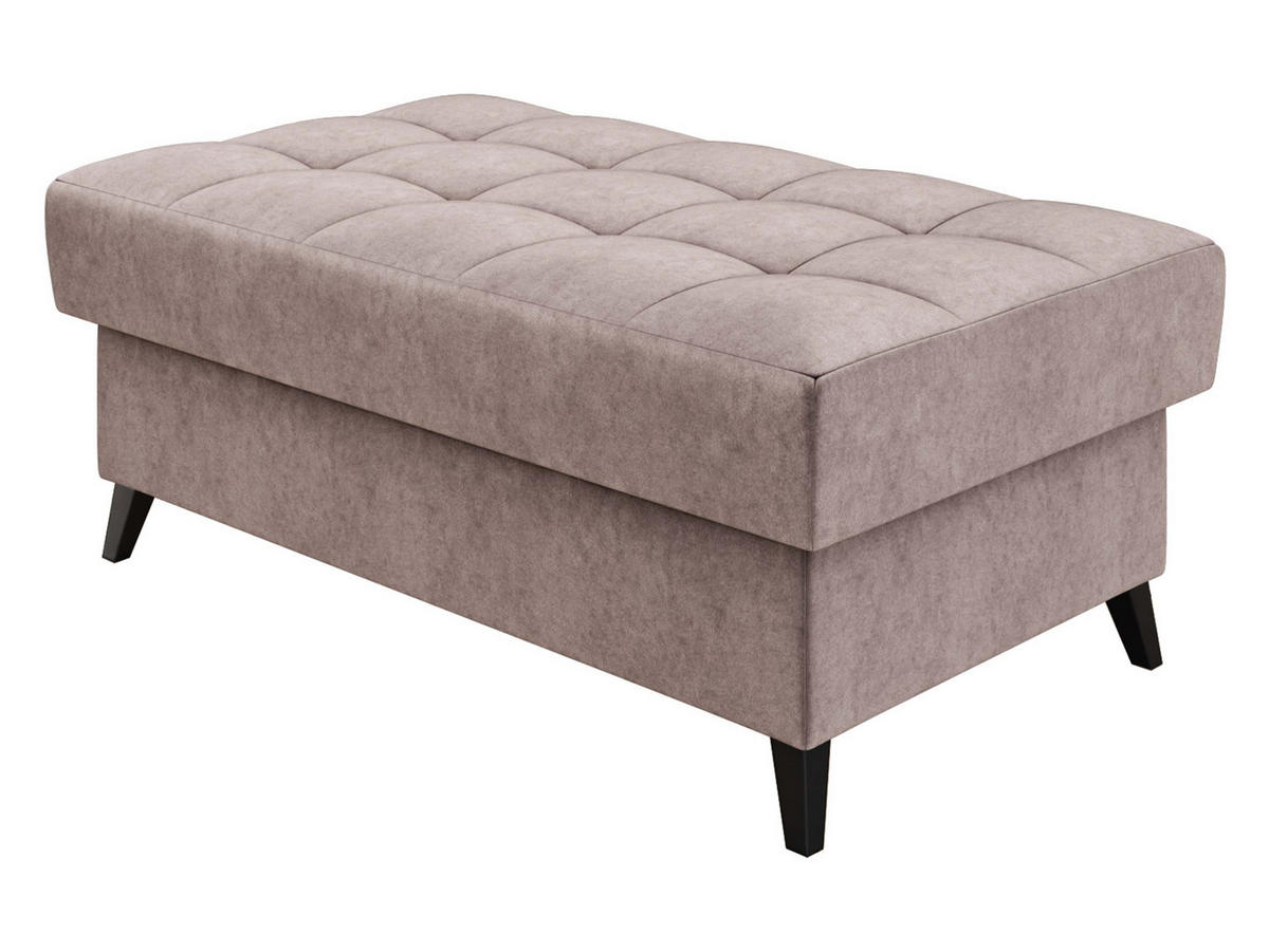 POLSTERHOCKER Nord - Schwarz/Rosa, Holz/Textil (106/44/67cm) - MIRJAN24