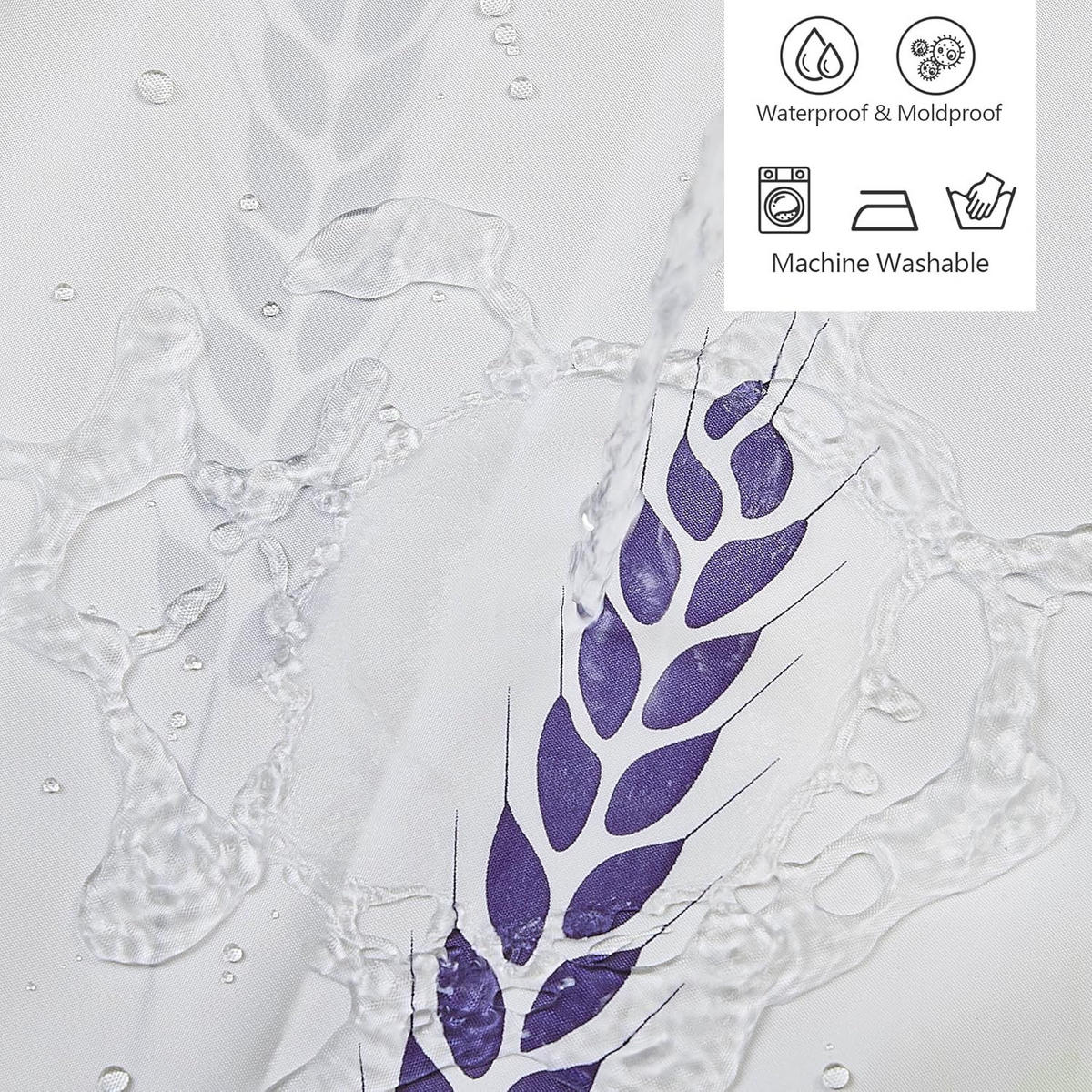 DUSCHVORHANG Weiß Polyester wasserdicht maschinenwaschbar mit Haken Badezimmer - Weiß, Kunststoff (180/200cm) - MCBOSON