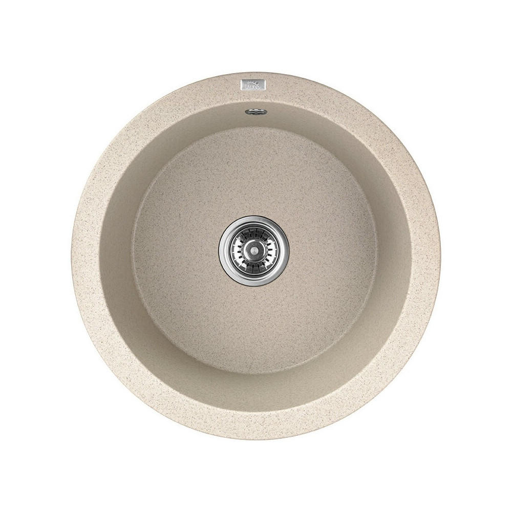 EINBAUSPÜLE Dafne Beige, Einzelbecken, rund, 51/51/20,5 cm - Beige, Stein (51/20.5/51cm) - bad land