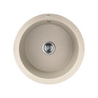 EINBAUSPÜLE Dafne Beige, Einzelbecken, rund, 51/51/20,5 cm - Beige, Stein (51/20.5/51cm) - bad land