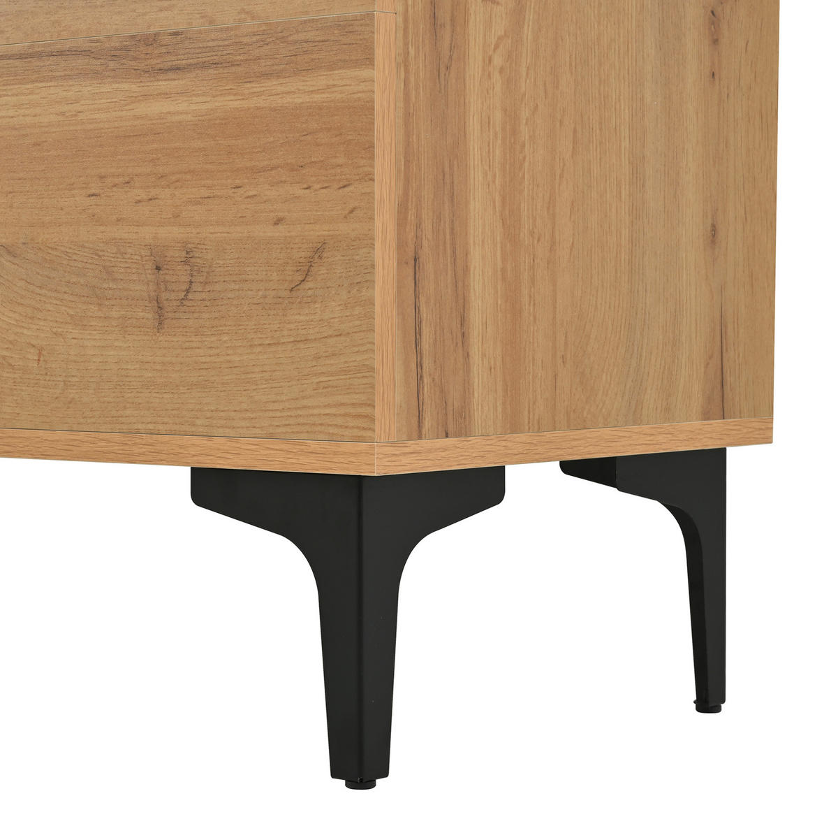 SIDEBOARD aus Spanplatte 120x35x76 cm Natur/Schwarz mit 3 Schubladen - Naturfarben, Holzwerkstoff (120/76/35cm) - IVMEU