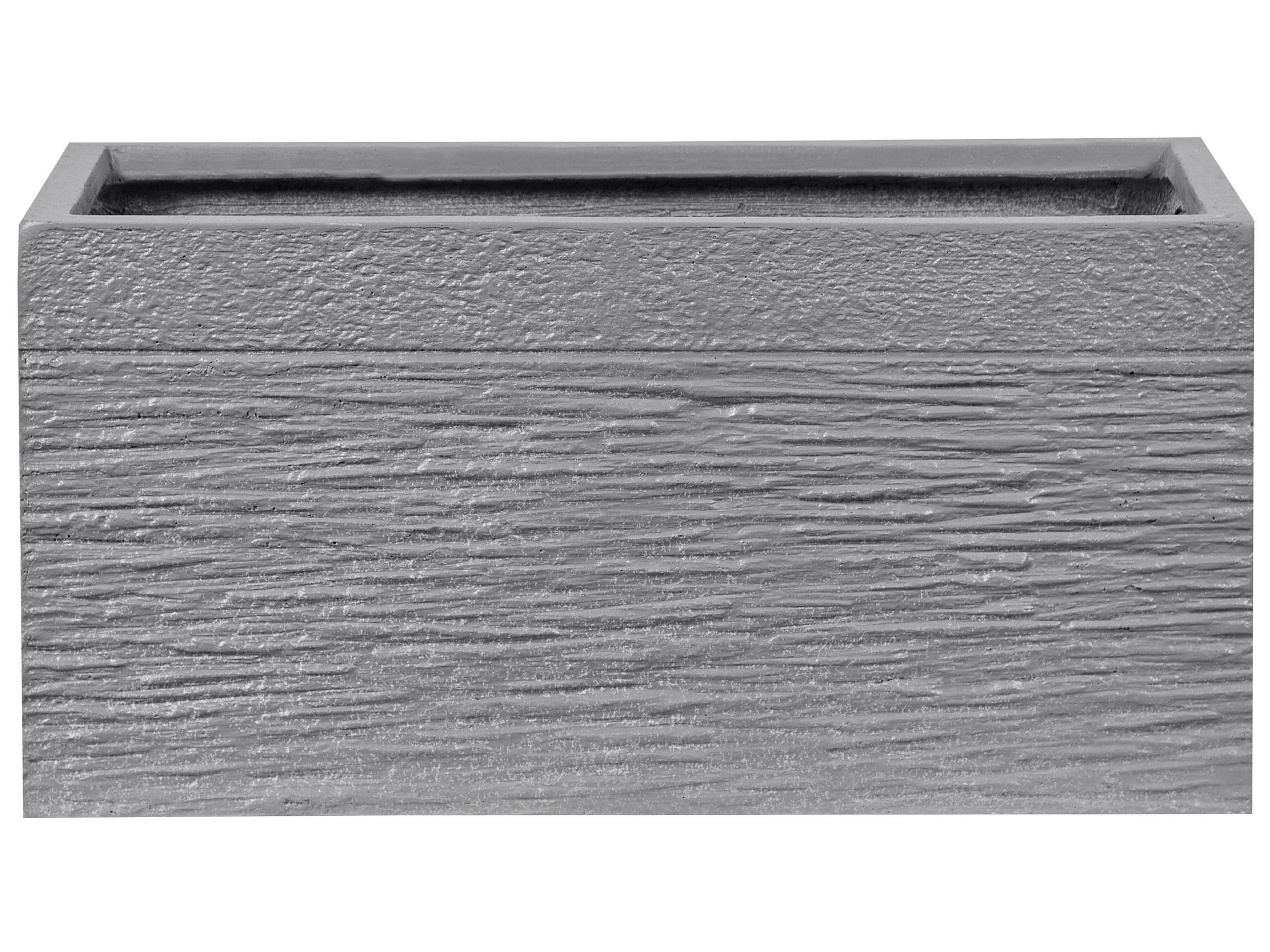 BLUMENTOPF grau rechteckig 50/23/24 cm Myra - Grau, Naturmaterialen (24cm) - Beliani