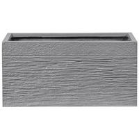 BLUMENTOPF grau rechteckig 50/23/24 cm Myra - Grau, Naturmaterialen (24cm) - Beliani
