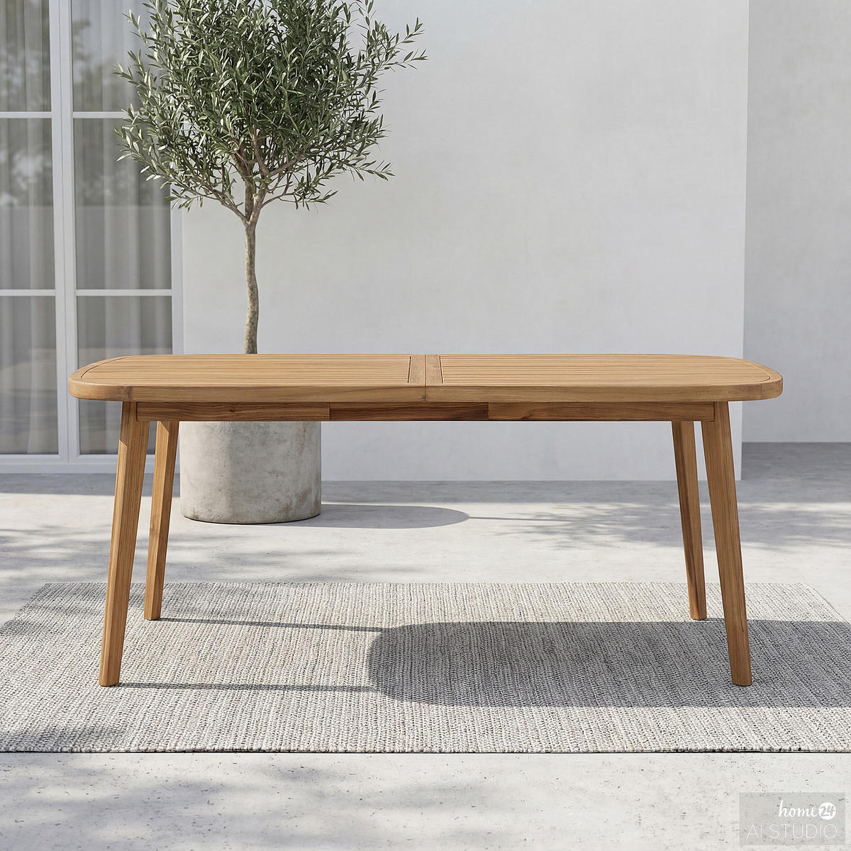 GARTENTISCH - Akazie massiv - Akazie Braun - Braun/Akaziefarben, Holz (100/200/77cm) - home24