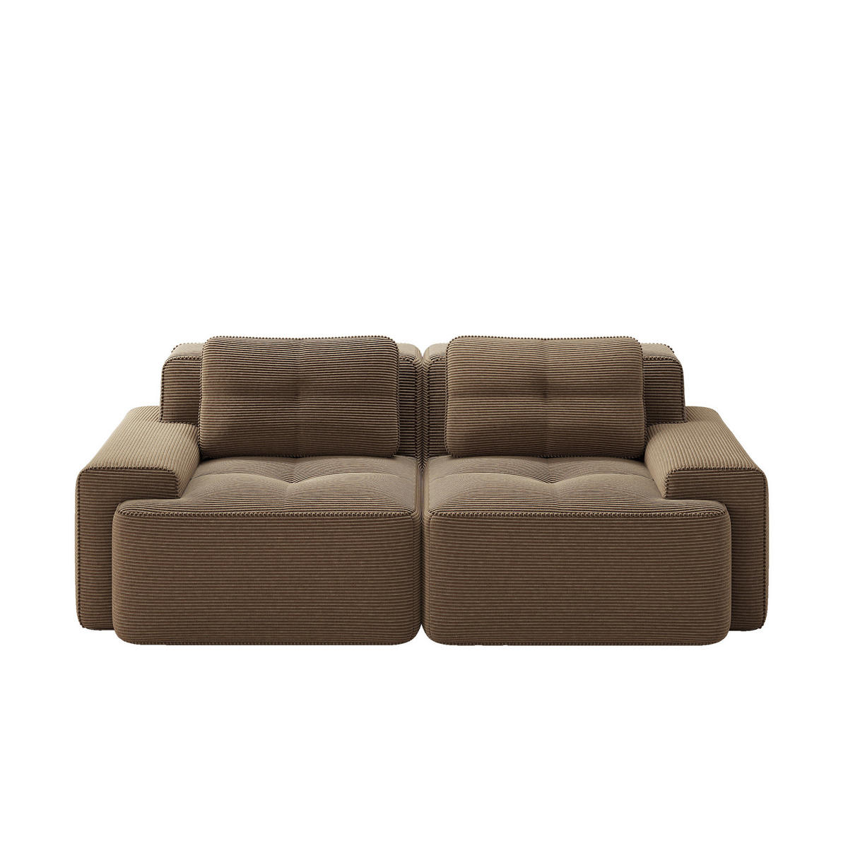 MODULÁRNÍ pohovka 74 cm hnědá z manšestru s hlubokým sedem a bez montáže - hnědá, textil (104/69/204cm) - OKWISH