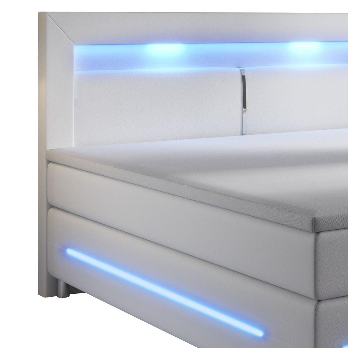 BOXBETT Norfolk weiß 180x200 cm - Weiß, Textil (180/200cm) - Juskys