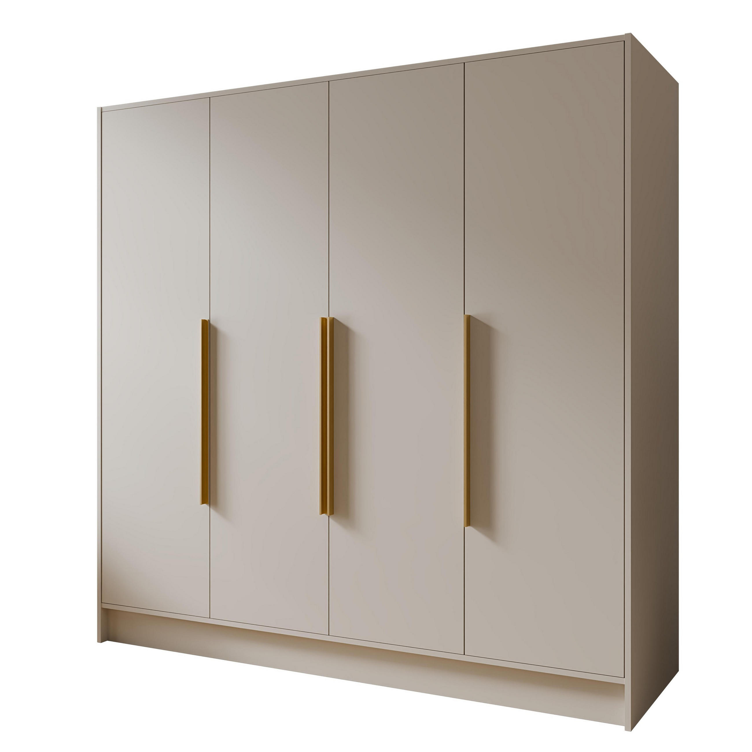 DREHTÜRENSCHRANK BERON 200/200/51 cm Modern Kleiderschrank 4-türig Kaschmir - Kaschmir, Holzwerkstoff (200/200/51cm) - MASSENO