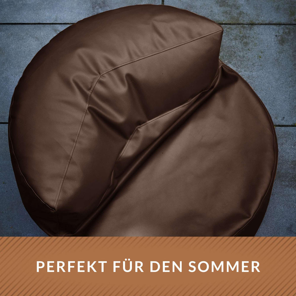 INDOOR LOUNGE SITZSACK Sofa Kunstleder - Dunkelbraun, Textil (90/50/50cm) - Green Bean