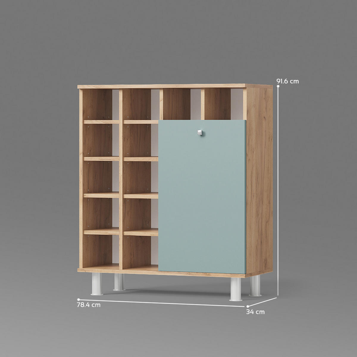 BADSCHRANK Fucino Grün 78.4 x 91.6 cm - Grün, Holzwerkstoff (78.4/91.6/34cm) - Livinity®