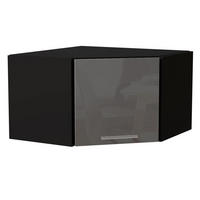 ECKHÄNGESCHRANK Essen W10/60/36 Grau Hochglanz / Schwarz Matt 60 / 60 / 36cm - Schwarz/Grau, Holz/Holzwerkstoff (60/36/60cm) - Feldmann-Wohnen