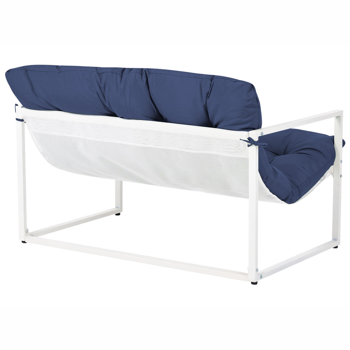 LOUNGE-SET Blau Garda - Blau/Weiß, Metall - Beliani