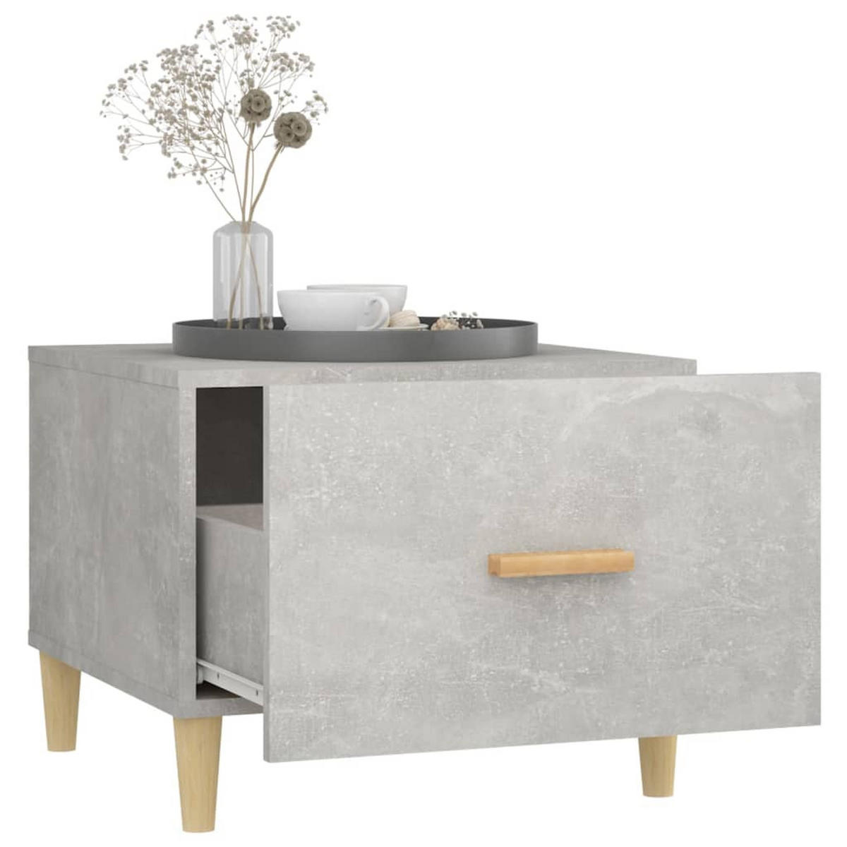 COUCHTISCHE 2 Stk. Betongrau 50x50x40 cm Holzwerkstoff - Grau, Holzwerkstoff (50/50/40cm) - furnicato