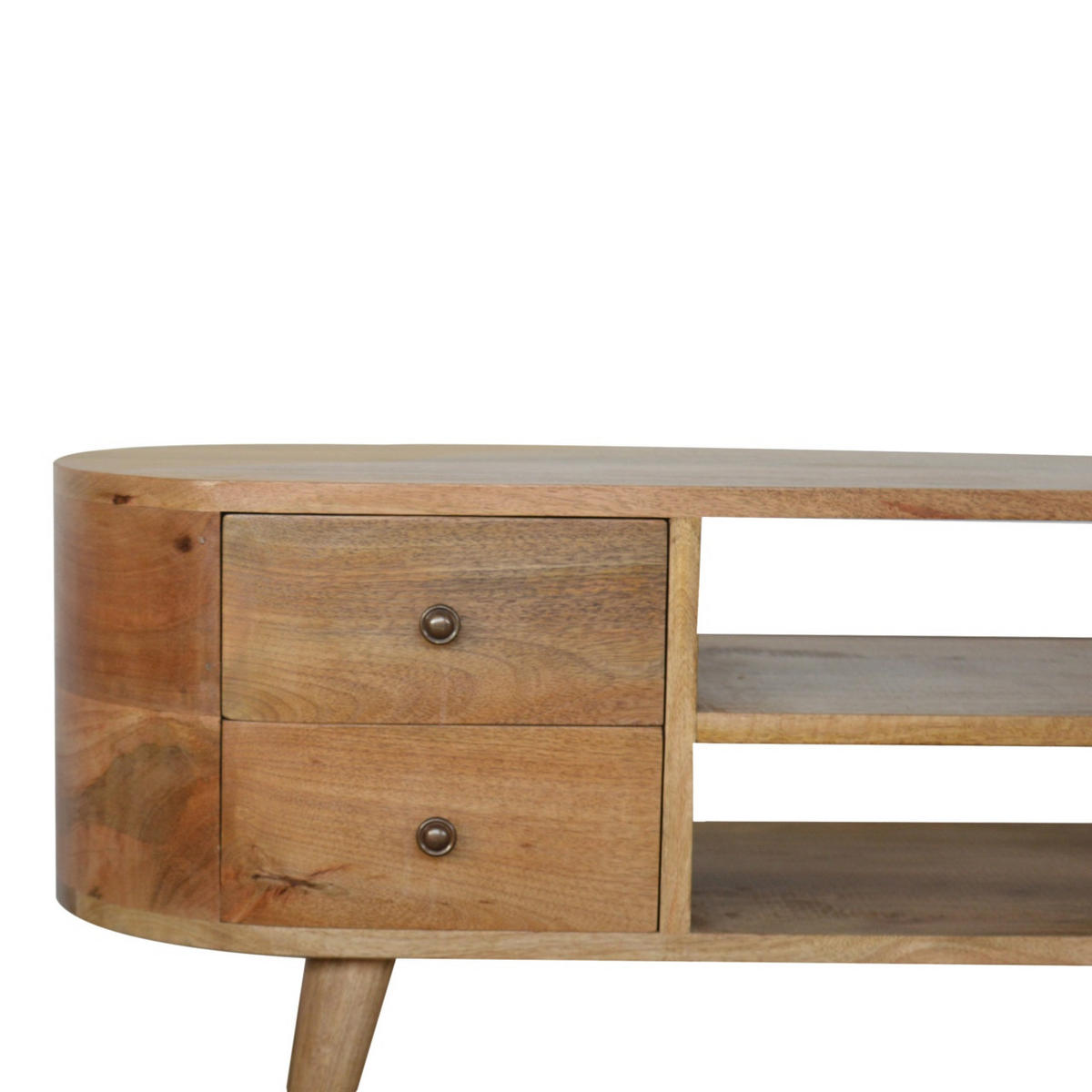 TV-ELEMENT mit 4 Schubladen und 2 Regalen - Messingfarben/Braun, Holz/Metall (110/47/35cm) - Artisan Furniture