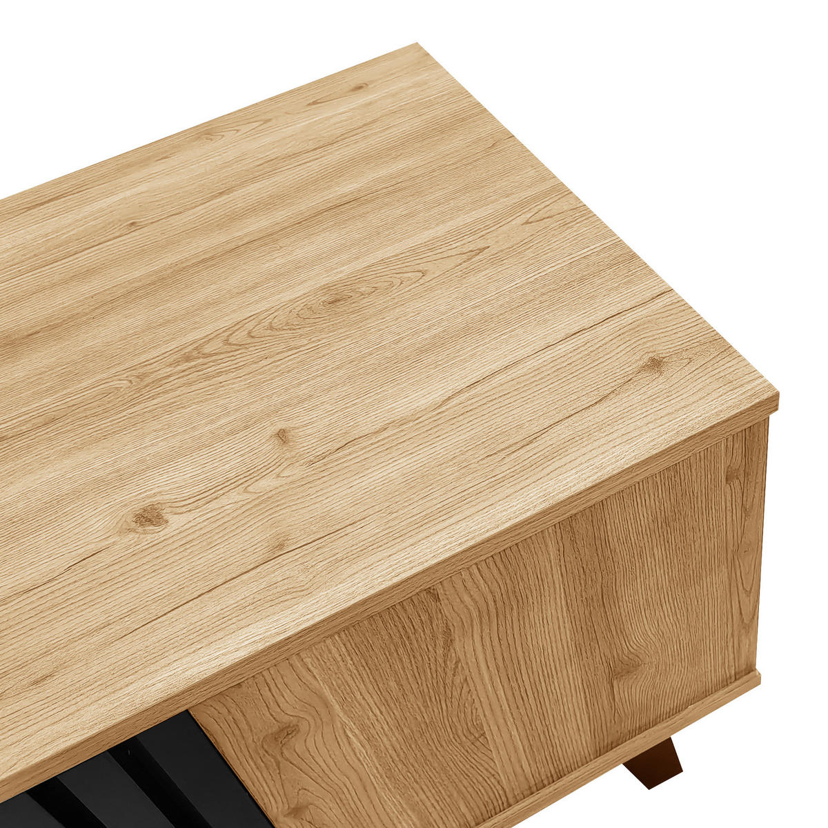 COUCHTISCH 100/60/45 cm Natur aus Glas und Spanplatte mit Stauraum - Naturfarben, Holzwerkstoff (100/60/45cm) - OKMYHOME