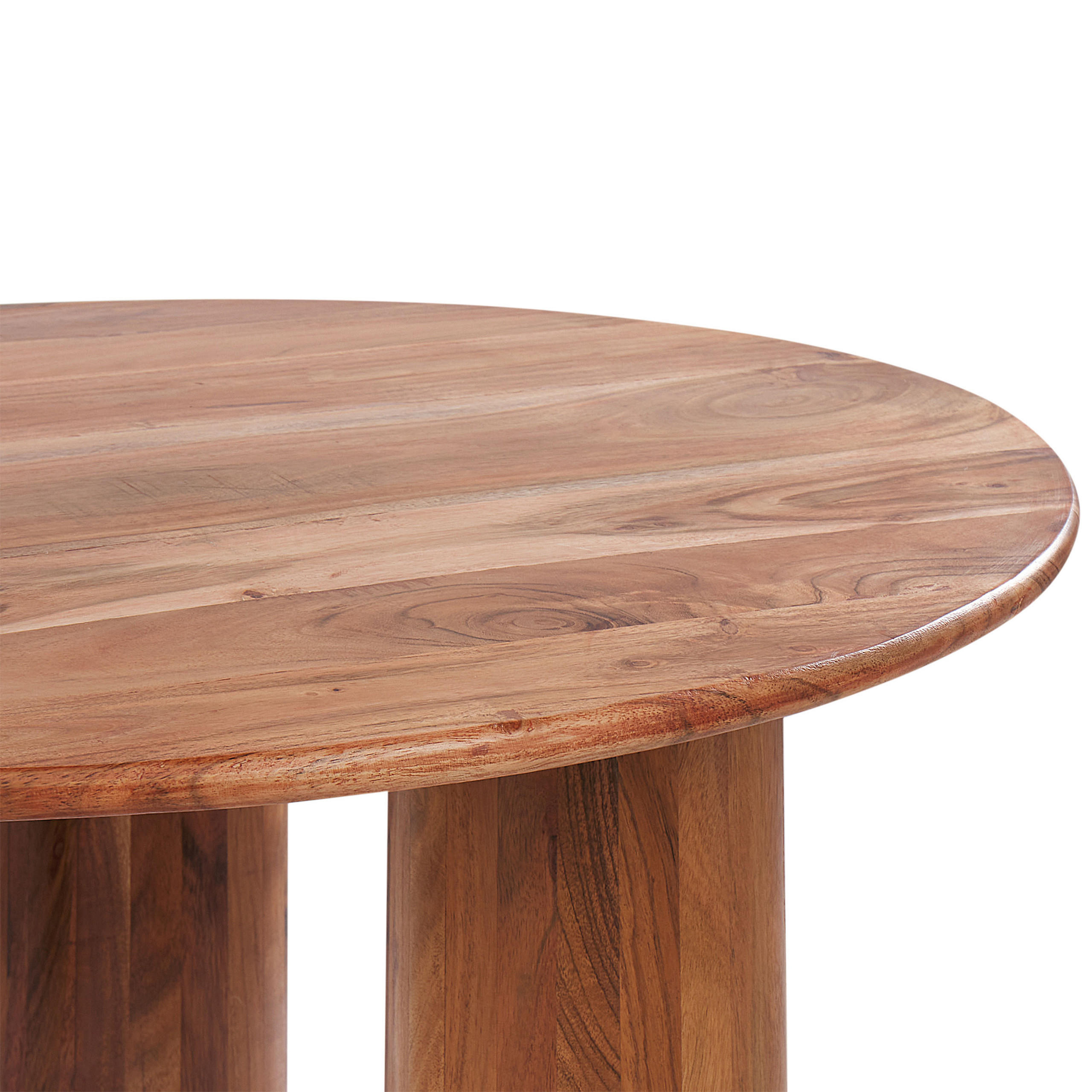 COUCHTISCH Akazienholz hellbraun rund 81 cm Colina - Hellbraun, Holz (81/81/36cm) - Beliani