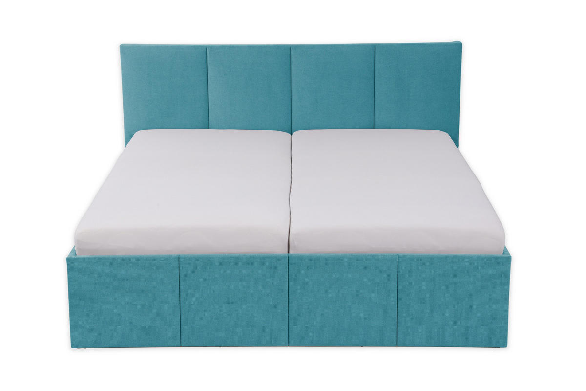 POLSTERBETT Dalas Blau 200 x 200 x 40 cm Stauraum Mit hochwertiger Matratze H2 (bis 100 kg) und Lattenrost - Blau, Holz (200/200cm) - Halmon Schlafkomfort Betten 