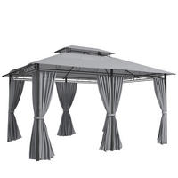 PAVILLON Stahl Polyester Dunkelgrau - Dunkelgrau, Textil/Metall (300/280/400cm) - Outsunny