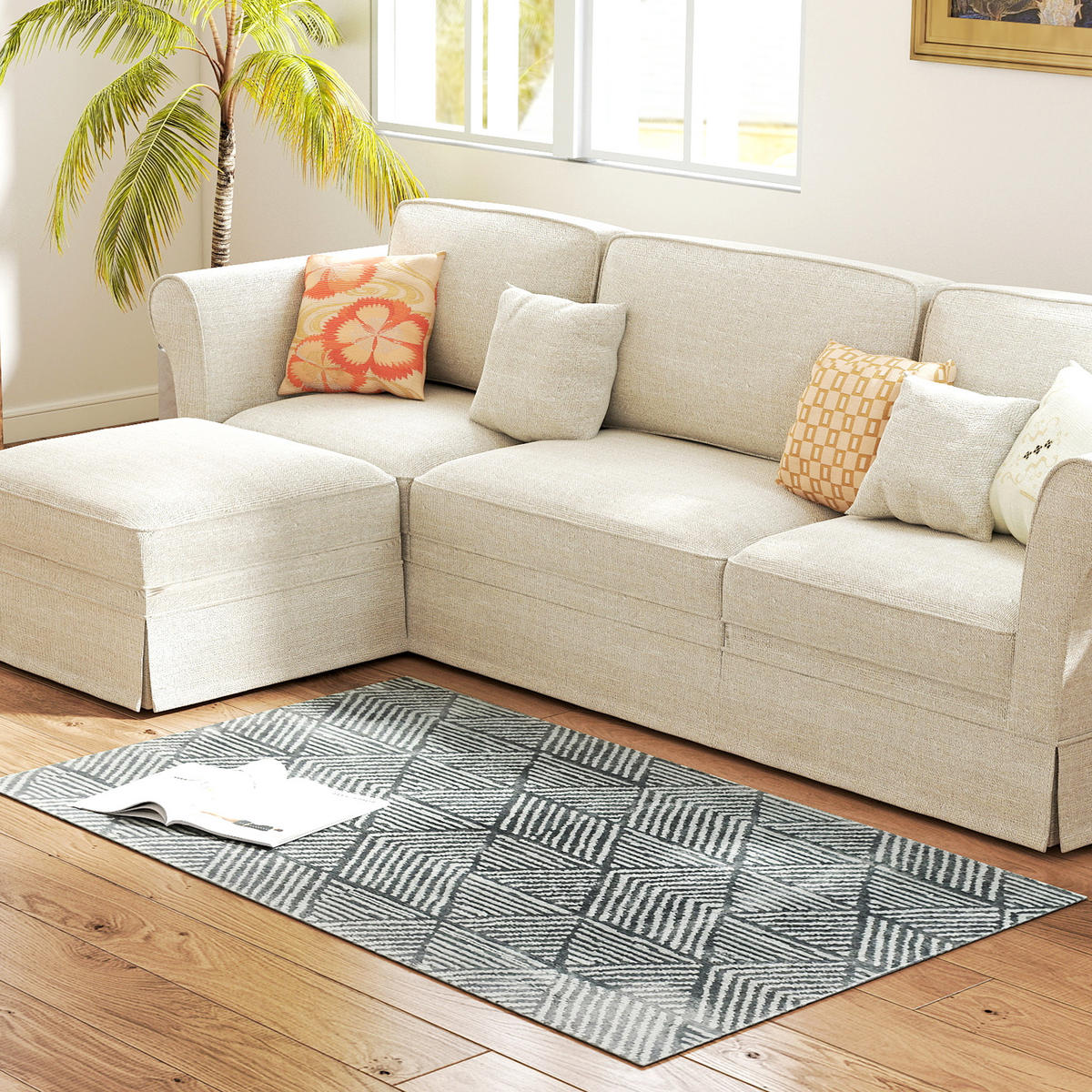 TEPPICH DE-08830 Dunkelgrau - Dunkelgrau, Kunststoff (80/150cm) - ComfortXL