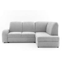 ECKSOFA VIBE L Rechts mit Schlaffunktion 129x205 Chenille Hellgrau - Hellgrau/Schwarz, Holz/Kunststoff (250/186cm) - Muffo
