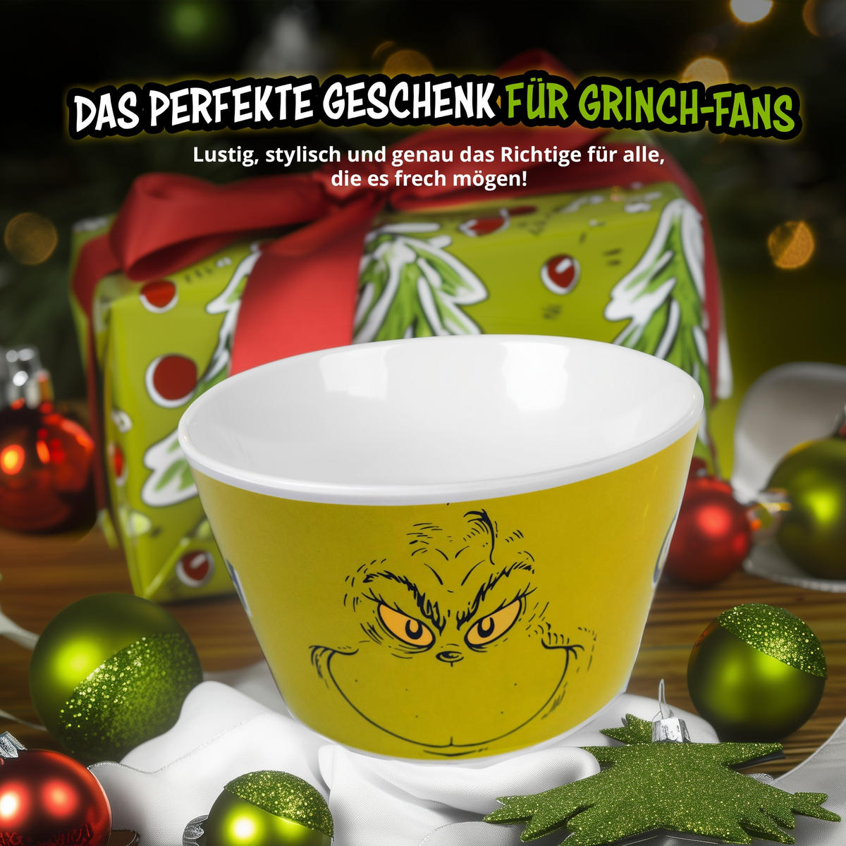 MÜSLISCHALE The Grinch Grün 500 ml - Grün, Keramik (14cm) - United Labels