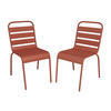 GARTENSTUHL stapelbar 2er-Set - Metall - Terracotta - MIRMANDE von MYLIA - Braun, Metall (47.5/79/59cm) - Vente-Unique