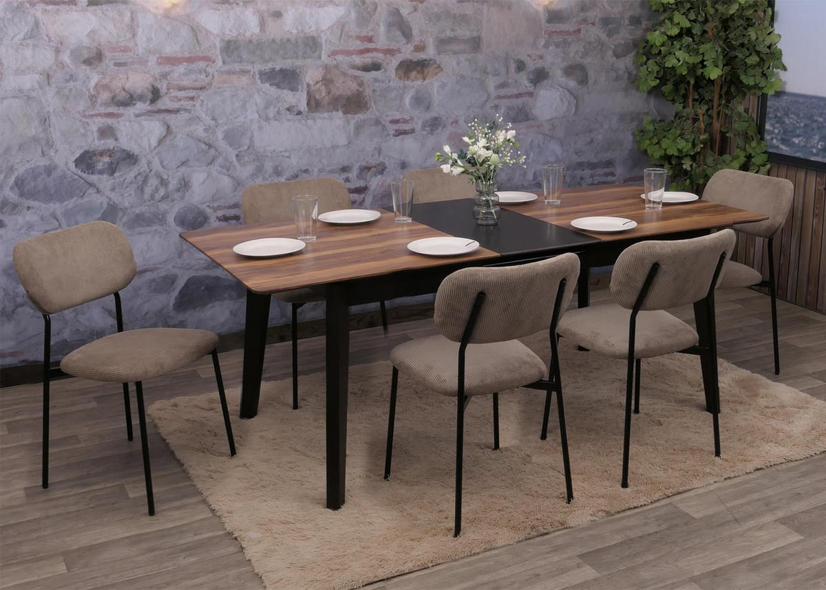 ESSZIMMERSTUHL taupe 6er-Set - Taupe, Textil (44/83/52cm) - MCW