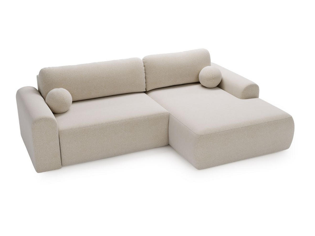 ECKSOFA Savana Creme Links - Creme, Holz/Textil (257/177cm) - Graingold