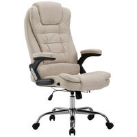 CHEFSESSEL Stoff Creme - Chromfarben/Creme, Textil/Metall (69.5/113/78cm) - CLP