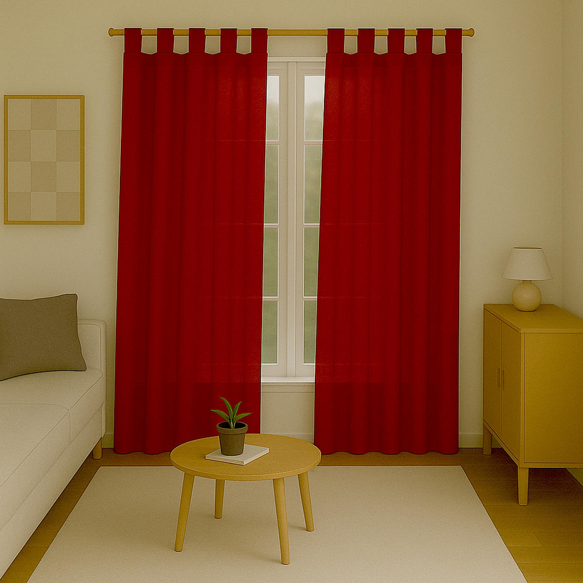 SCHLAUFENSCHAL blickdicht 140x225 cm Rot 2er-Pack - Rot, Textil (140/225cm)