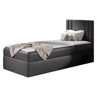 BOXBETT Carmen Mini, Seite zum Öffnen des Bettkastens: Rechts - Alufarben, Holz (80/200cm) - MIRJAN24