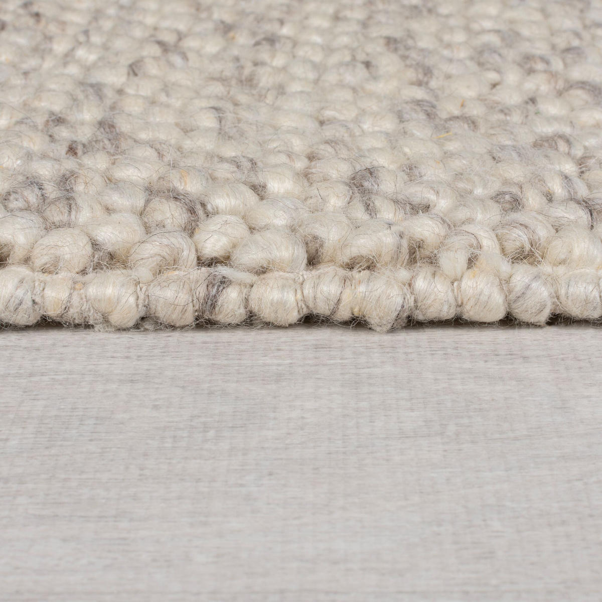 WOLLTEPPICH Handgewebt mit Noppeneffekt und geometrischem Bordürendesign pflegeleicht und strapazierfähig Beige Läufer 60x230 - Beige, Textil (60/230cm) - KADIMA DESIGN
