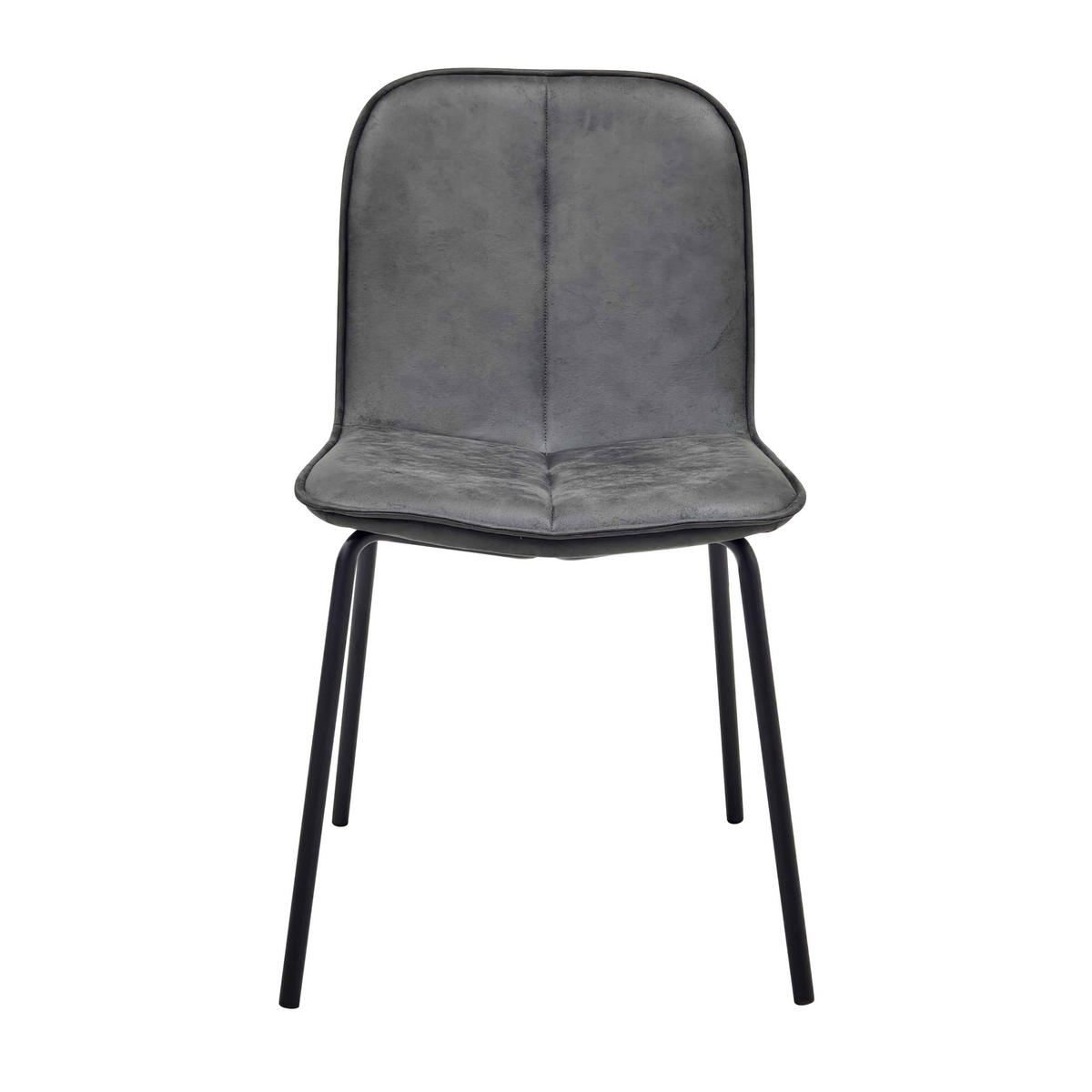 STÜHLE 2-tlg., Grau - Grau, Holz (49/82/61cm) - Oviala