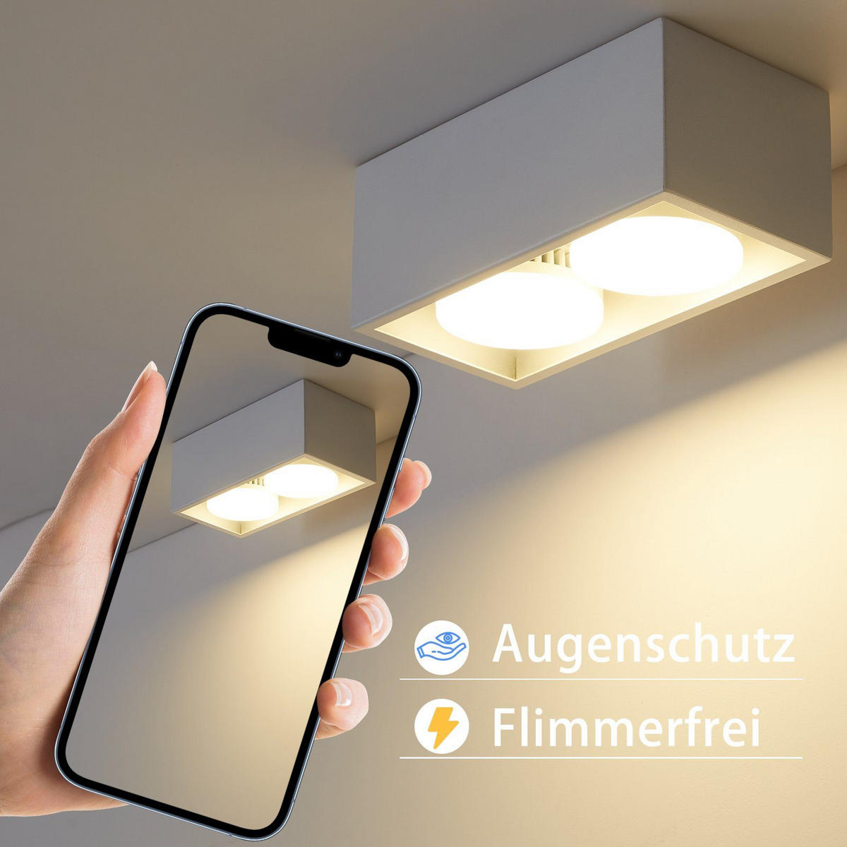 LED Deckenstrahler 2 Flammig Aufputz LED Deckenspots - Aufbaustrahler Weiß GX53 20/10/8cm - Weiß, Metall (20/10/8cm) - ZMH