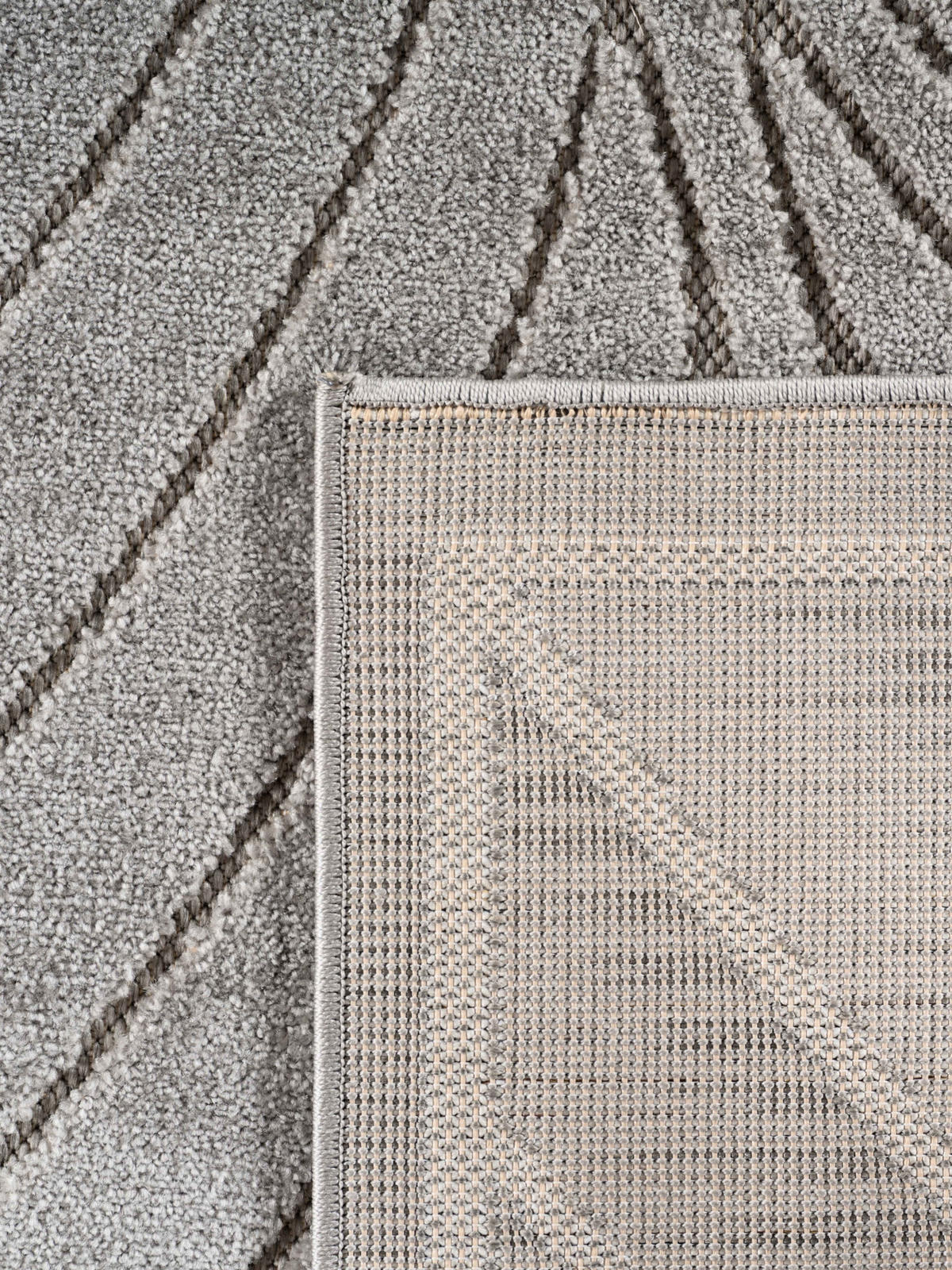LÄUFER Outdoor, Fußbodenheizung-geeignet, mit Blattmotiv, aus Polypropylen, ENGADIN in Silbergrau, 80 x 150 cm - Grau, Textil (80/150cm) - KADIMA DESIGN