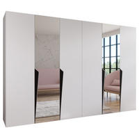 DREHTÜRENSCHRANK 202/300/52 6-türig - Schwarz/Weiß, Holz/Metall (300/202/52cm) - Abiks Möbel