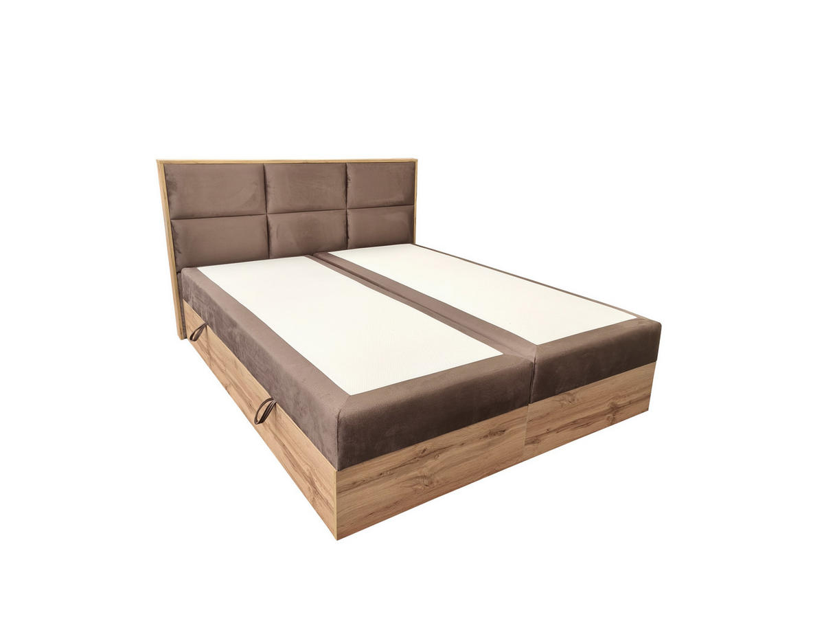 BOXSPRINGBETT Loly 140x200 cm H4 Taschenfederkern Braun - Braun, Textil (140/200cm) - KS Home Concept
