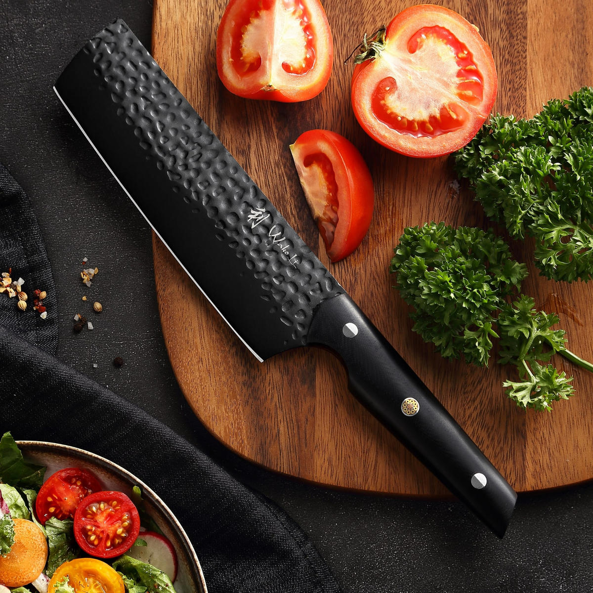 NAKIRIMESSER 18 cm - Schwarz, Metall (1cm) - Wakoli