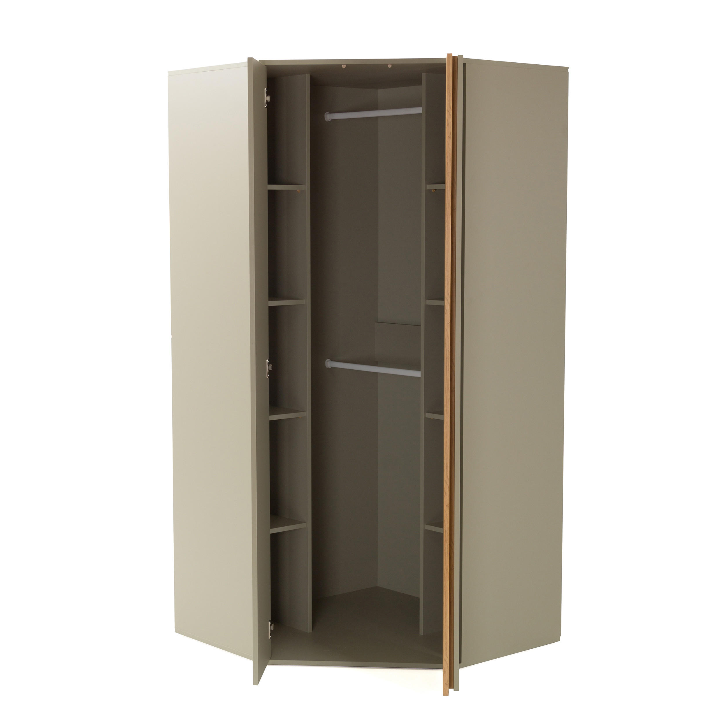 ECKSCHRANK Lico mit 2 Türen, Eukalyptus - Eukalyptusholzfarben, Holzwerkstoff (95/195/95cm) - Beautysofa