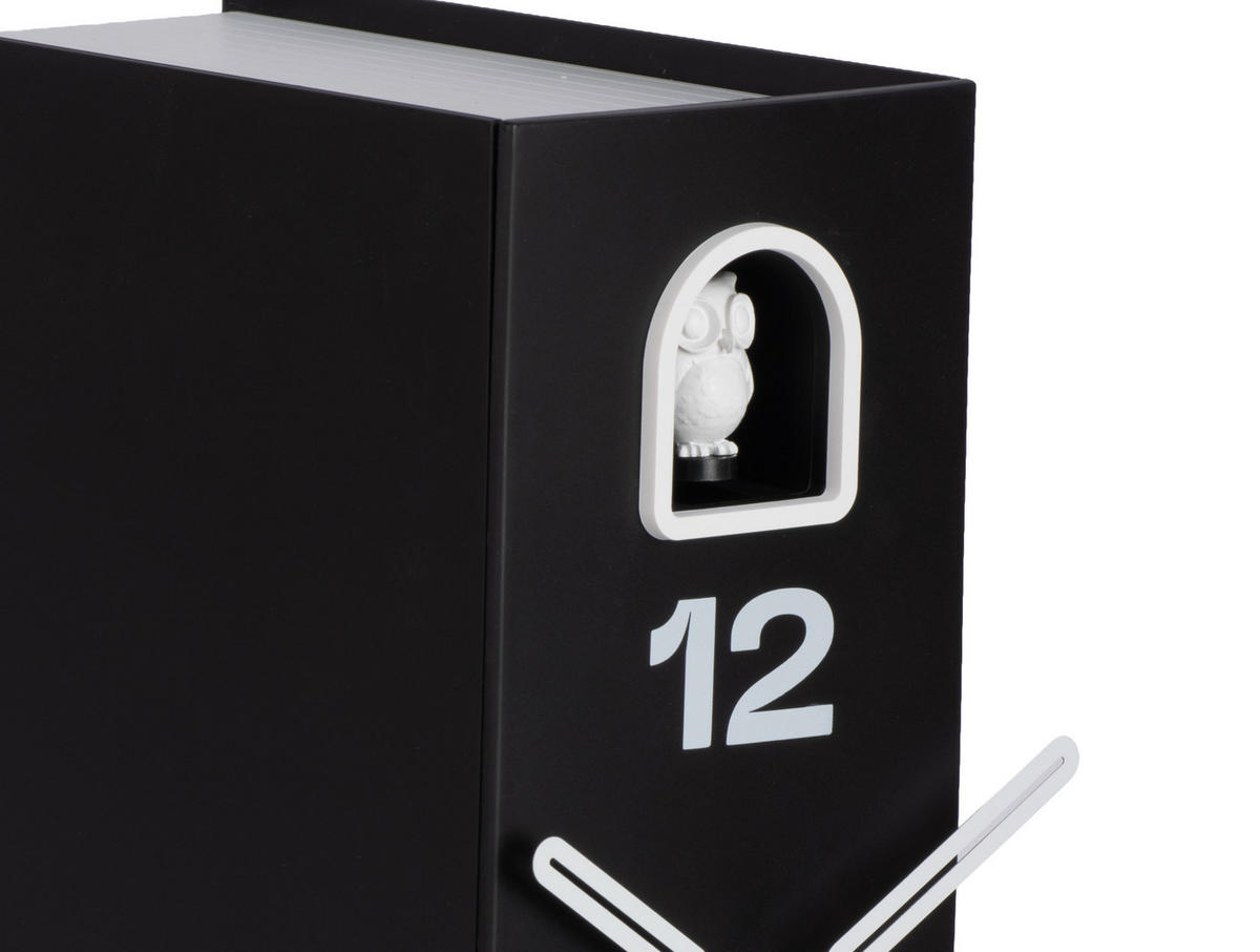 TISCHUHR Book Owl - Schwarz - 9,5/25 cm - Schwarz, Kunststoff (9/25/9cm) - Karlsson