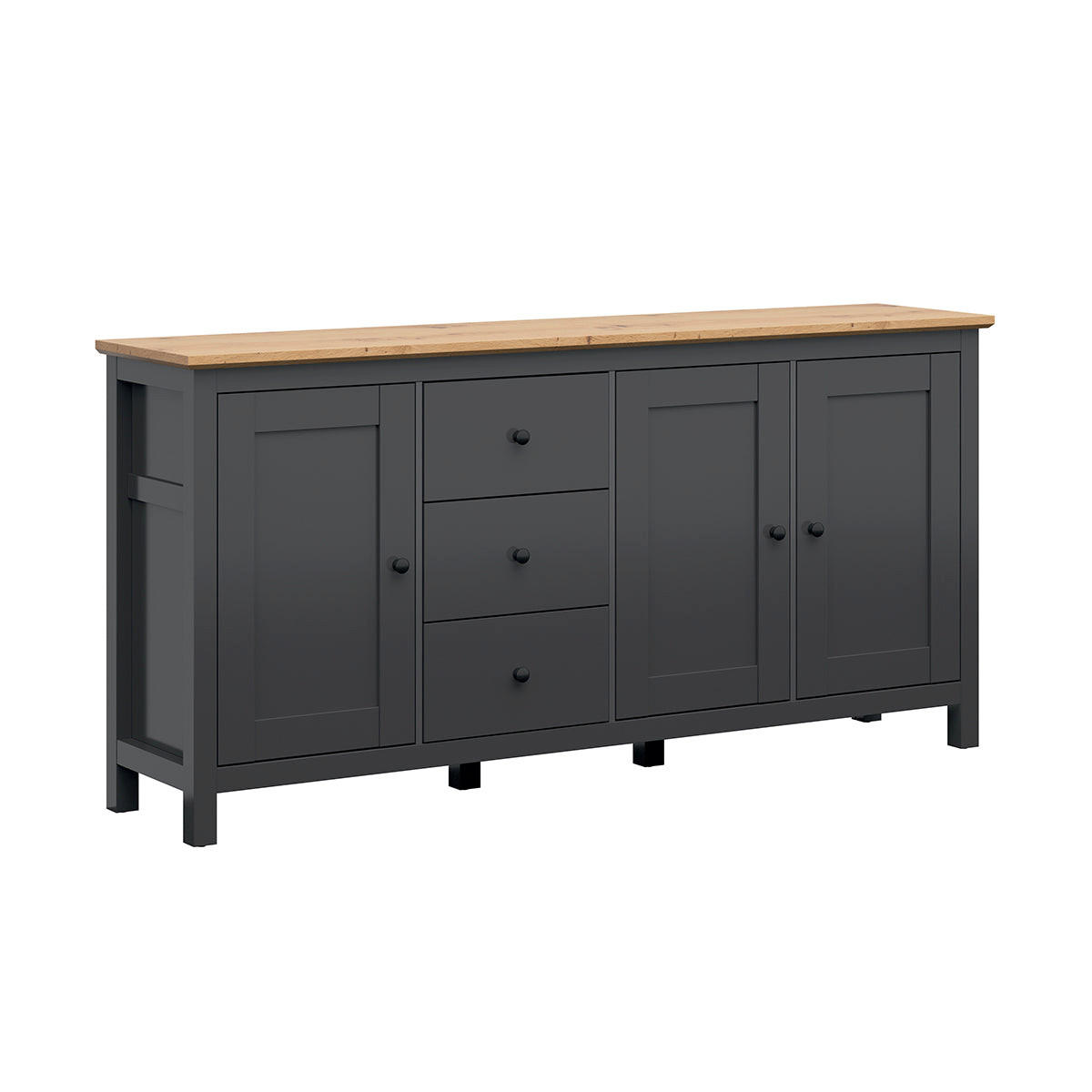 Petits-meubles SIDEBOARD Duck Antracitově šedá a dřevo