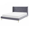 POLSTERBETT 160/200cm Grau Forbach - Grau, Textil (160/200cm) - Beliani