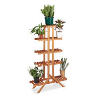 BLUMENTREPPE - Hellbraun, Holz (83/142.5/28.5cm) - Relaxdays