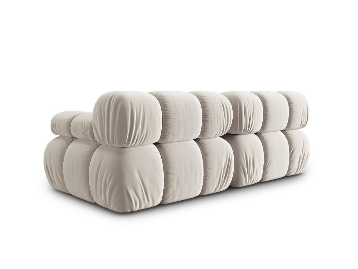 MODULARES-SOFA Bellis aus Samt leichtes beige 2 Sitzplätze - Creme, Textil (94/63/188cm) - Micadoni