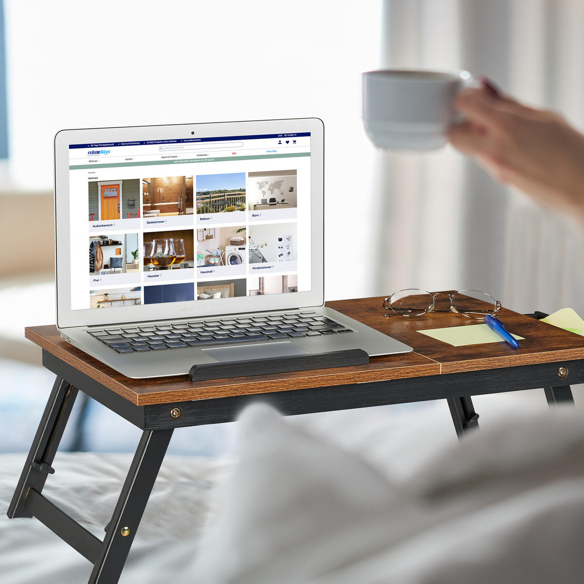 LAPTOPTISCH - Dunkelbraun, Holz/Holzwerkstoff (35/69/32cm) - Relaxdays