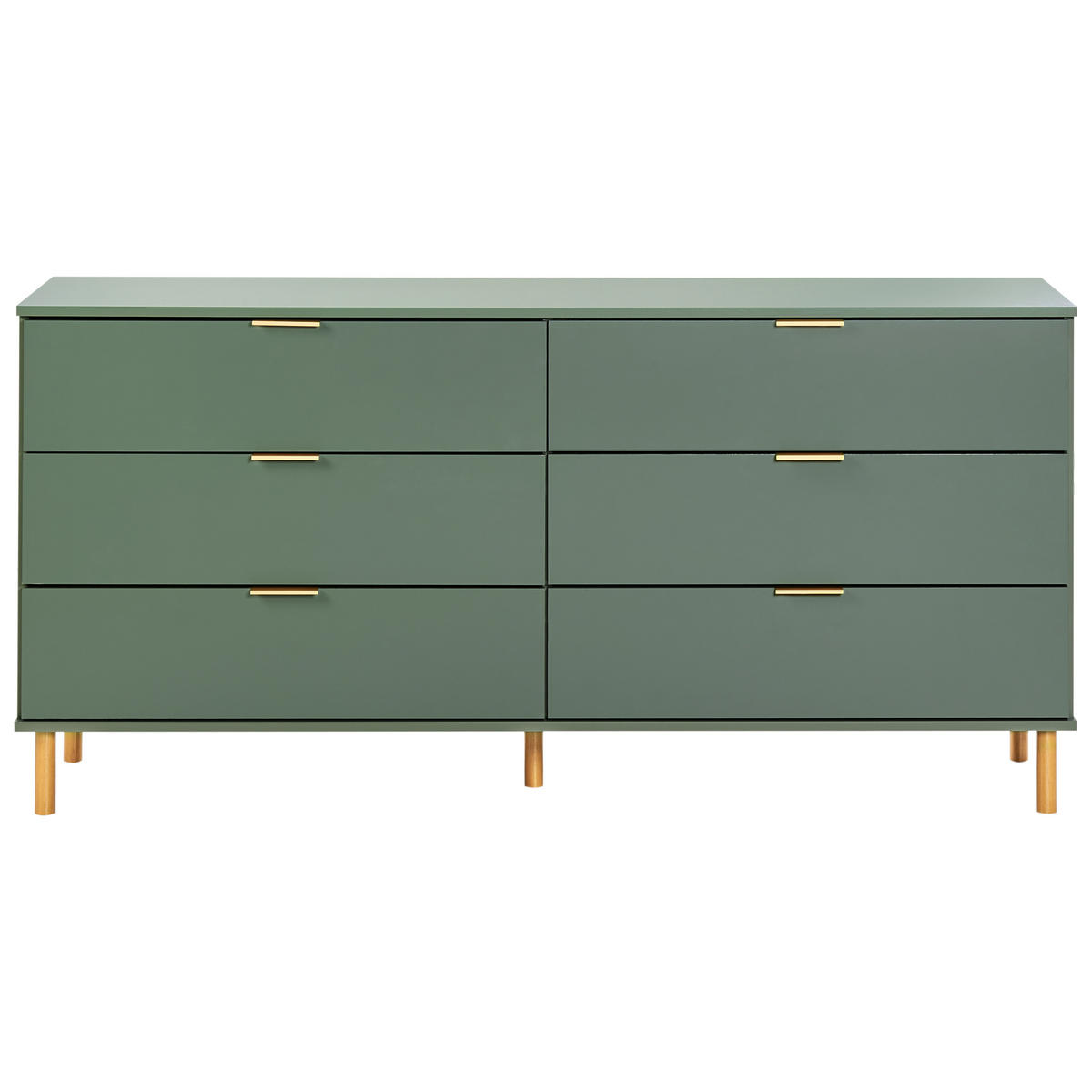 KOMODA s 6 zásuvkami Zelená Walpole - zelená barva, kompozitní dřevo (158/76/40cm) - Beliani