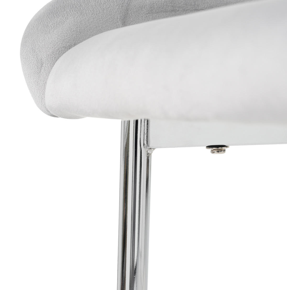 ESSZIMMERSTUHL 2er-Set Samt Grey mit Metallbeinen - Grau, Metall (47/85/58cm) - Meubliv