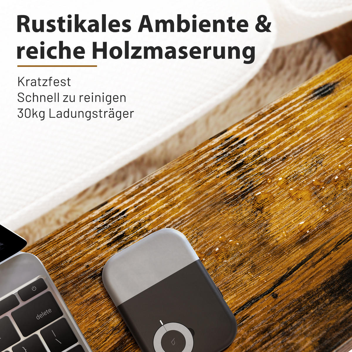 BEISTELLTISCH 55cm Schwarz - Schwarz, Metall (48/18/55cm) - COSTWAY
