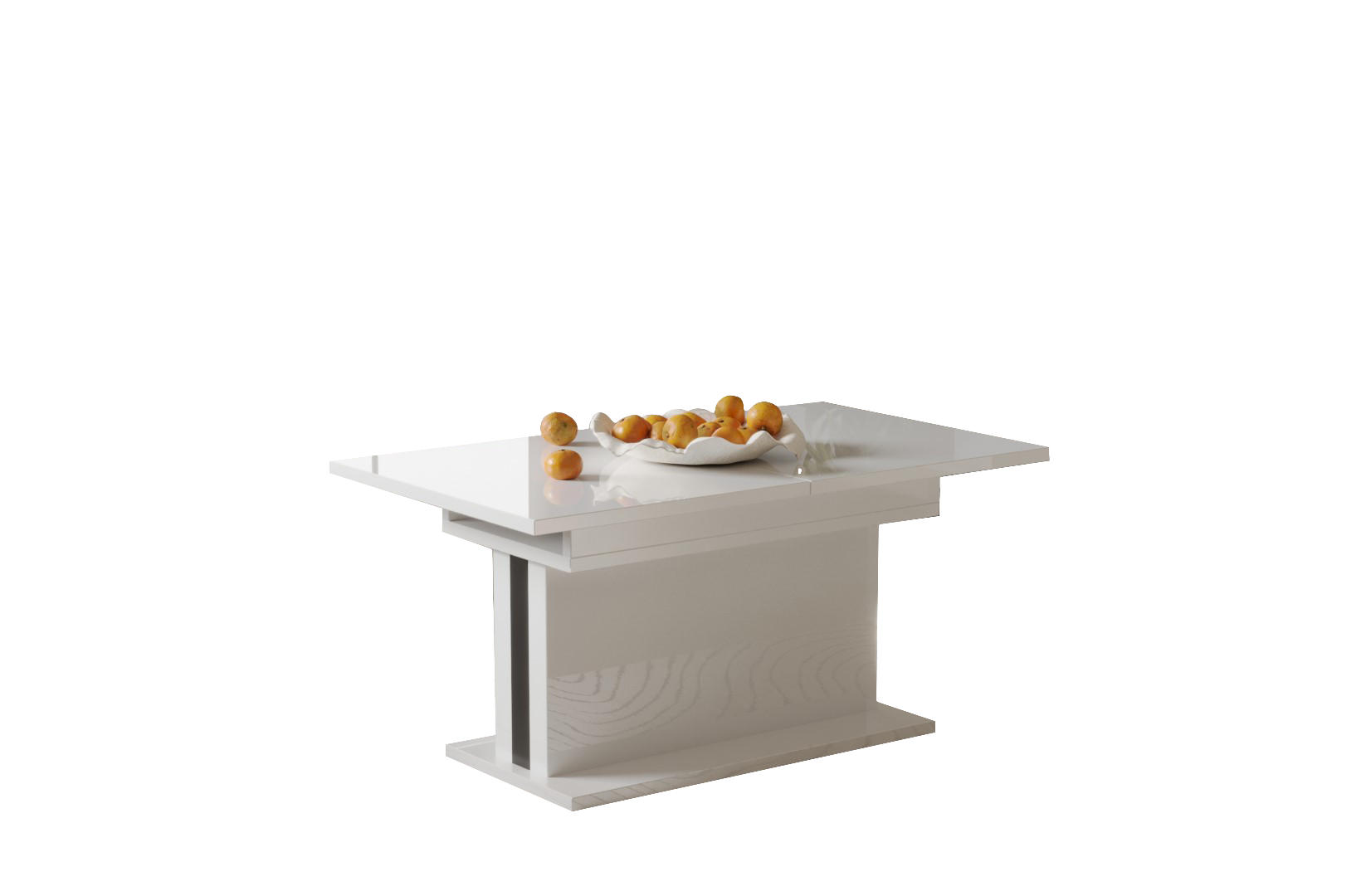 COUCHTISCH Solaris höhenverstellbar ausziehbar - Weiß Hochglanz, Holzwerkstoff (110/65/58cm) - Endo-Moebel