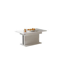 COUCHTISCH Solaris höhenverstellbar ausziehbar - Weiß Hochglanz, Holzwerkstoff (110/65/58cm) - Endo-Moebel