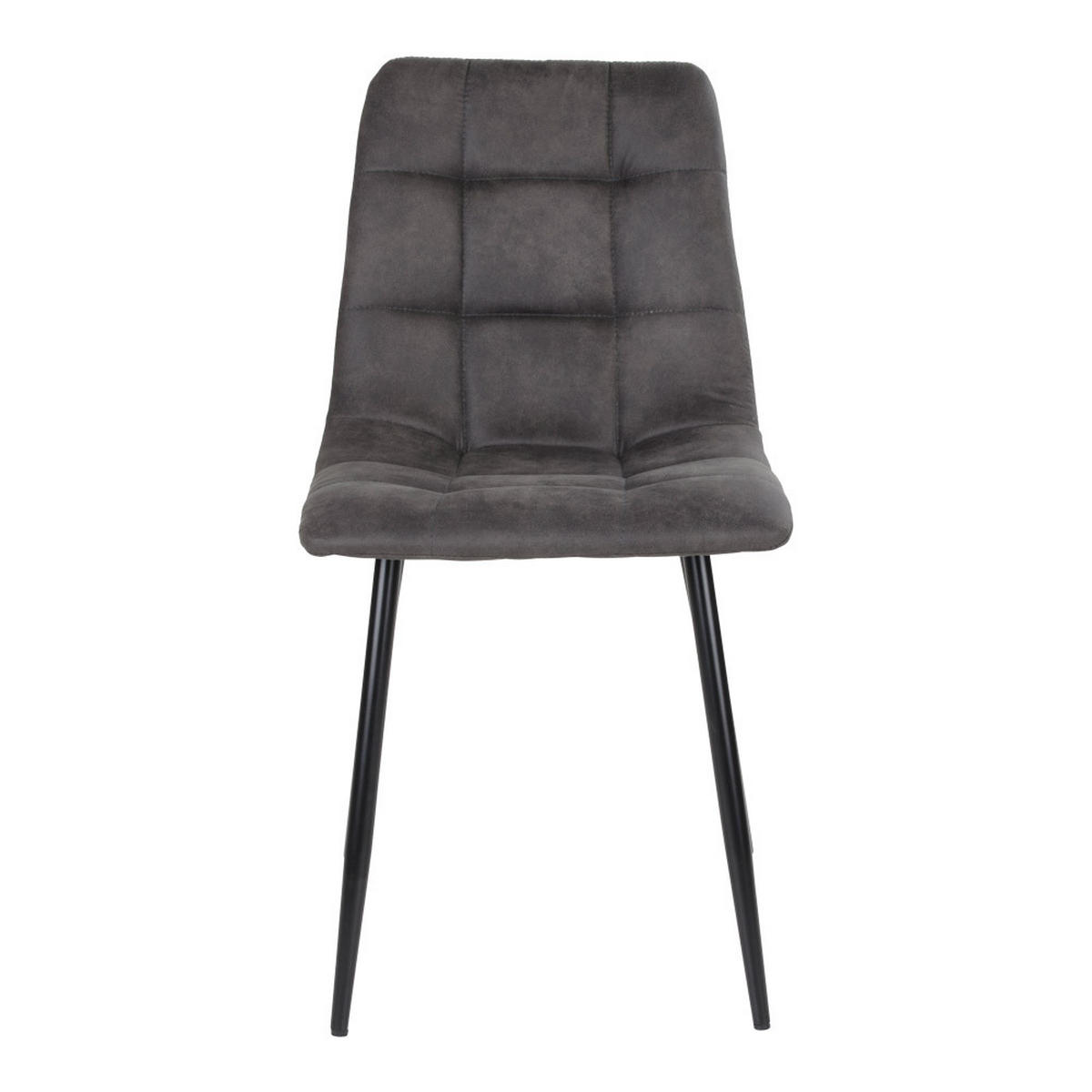 STUHL 2er-Set dunkelgrau mit schwarzen Beinen - Grau, Holzwerkstoff (44/86/55cm) - ebuy24